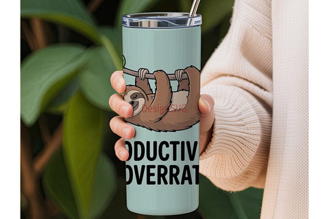 Sloth Productivity 20oz Tumbler Wrap Sublimation DesignSVG 