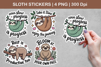 Sloth Stickers | Cute Motivational Sloth Sublimation Paper Switch 
