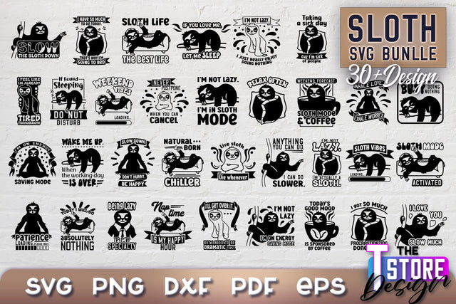 Sloth SVG Design | Lazy Design SVG | SVG File SVG The T Store Design 
