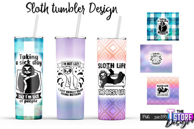 Sloth Tumbler | Lazy PNG Design | 20 Oz Tumbler | Tumbler Wrap v.1 Sublimation The T Store Design 