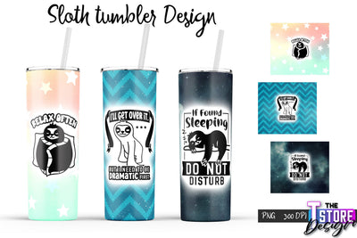 Sloth Tumbler | Lazy PNG Design | 20 Oz Tumbler | Tumbler Wrap v.1 Sublimation The T Store Design 