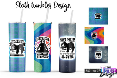 Sloth Tumbler | Lazy PNG Design | 20 Oz Tumbler | Tumbler Wrap v.1 Sublimation The T Store Design 