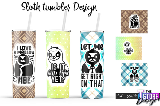 Sloth Tumbler | Lazy PNG Design | 20 Oz Tumbler | Tumbler Wrap v.2 Sublimation The T Store Design 