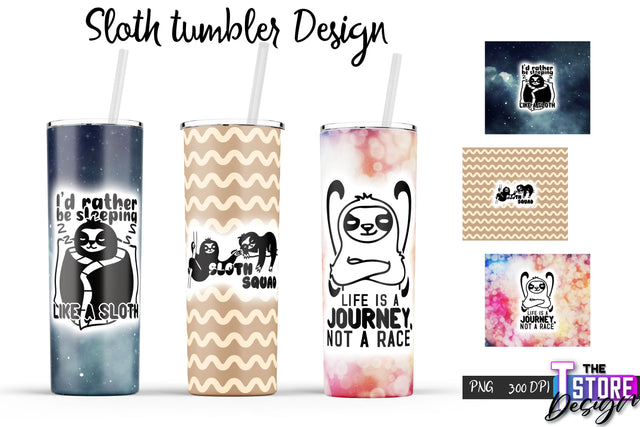 Sloth Tumbler | Lazy PNG Design | 20 Oz Tumbler | Tumbler Wrap v.2 Sublimation The T Store Design 