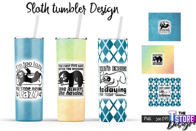 Sloth Tumbler | Lazy PNG Design | 20 Oz Tumbler | Tumbler Wrap v.2 Sublimation The T Store Design 