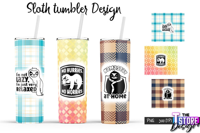 Sloth Tumbler | Lazy PNG Design | 20 Oz Tumbler | Tumbler Wrap v.2 Sublimation The T Store Design 