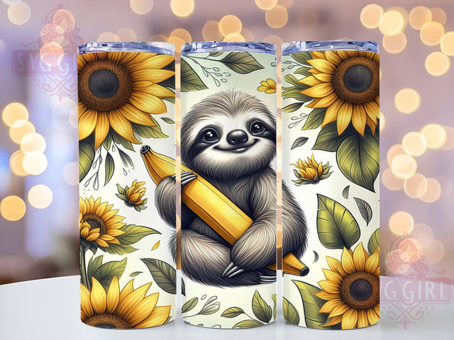 Sloth Tumbler Wrap, Just A Girl Who Loves Sloths, 20oz Sublimation, Cute Sloth Design, Animal Lover Tumbler, Fun Drinkware, Sloth Lover Gift Sublimation SvggirlplusArt 