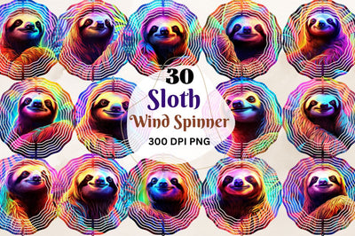 Sloth Wind Spinner Sublimation Designs Bundle Sublimation Regulrcrative 