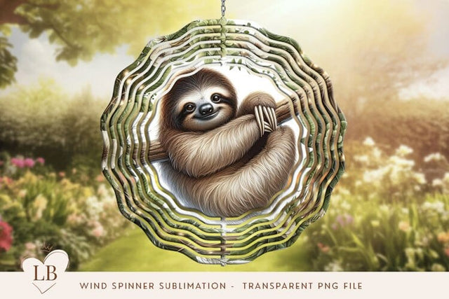 Sloth Wind Spinner Sublimation PNG Sublimation BijouBay 