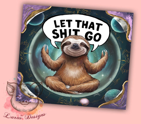 Sloth Yoga 20oz Tumbler Png, Straight & Tapered Tumbler Png, Meditation Mindfulness Tumbler Png, Digital Download PNG Sublimation Lara' s Designs 