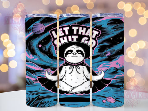 Sloth Yoga 20oz Tumbler Wrap Sublimation, Straight Tapered Tumbler Wrap, Meditation Mindfulness Tumbler Png, Instant Digital Download Sublimation SvggirlplusArt 