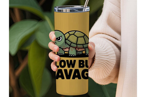 Slow But Savage 20oz Tumbler Wrap Sublimation DesignSVG 