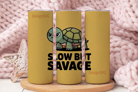Slow But Savage 20oz Tumbler Wrap Sublimation DesignSVG 