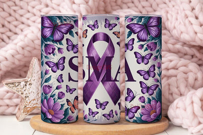 SMA Awareness Butterfly 20oz Tumbler Sublimation DesignSVG 