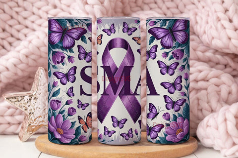 SMA Awareness Butterfly 20oz Tumbler Sublimation DesignSVG 