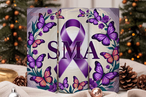 SMA Awareness Butterfly 20oz Tumbler Sublimation DesignSVG 