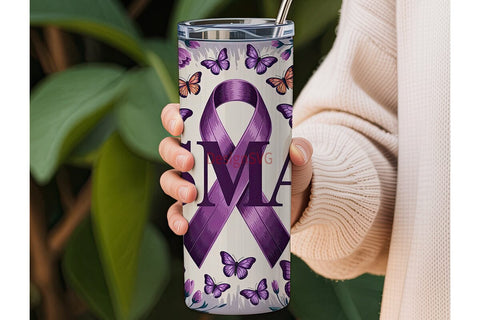 SMA Awareness Butterfly 20oz Tumbler Sublimation DesignSVG 