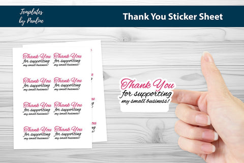 Small biz thank you stickers sheet, print and cut SVG SVG Templates by Pauline 