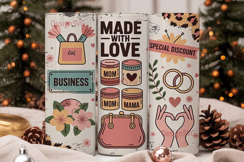 Small Business Mama Tumbler Wrap Sublimation DesignSVG 