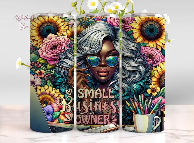 Small Business Owner 20oz Skinny Sublimation Tumbler Design, Motivational Self Love Tumbler Png, Boho Women Tumbler Png Download Sublimation WillowSageDesign 