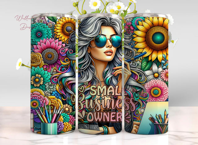 Small Business Owner 20oz Skinny Sublimation Tumbler Design, Motivational Self Love Tumbler Png, Boho Women Tumbler Png Download Sublimation WillowSageDesign 