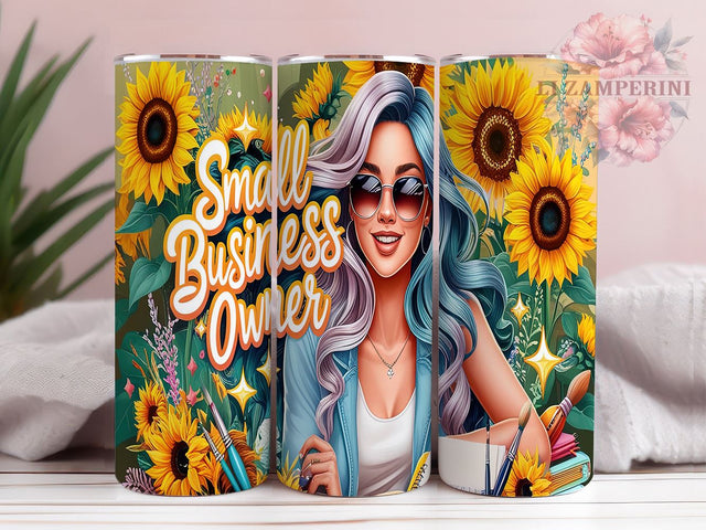 Small Business Owner Tumbler, Sunflower Girl Design, Sarcastic Tumbler PNG, 20oz Sublimation Design, Funny Tumbler Wrap, Digital Download Tumbler, Crafting Gift Idea Sublimation Li Zamperini 