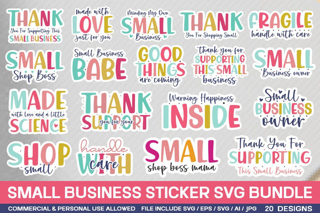 Small Business Sticker Svg Bundle SVG designmaster24 