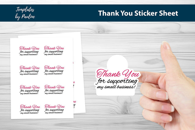 Small business thank you stickers sheet, print and cut SVG SVG Templates by Pauline 
