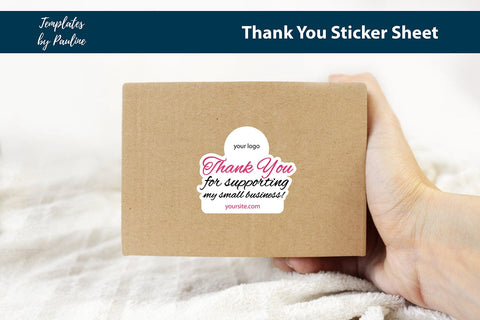 Small business thank you stickers sheet, print and cut SVG SVG Templates by Pauline 