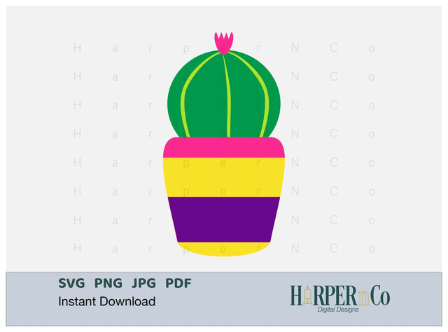 Small Cactus SVG PNG Cut EPS File SVG HarperNCo 