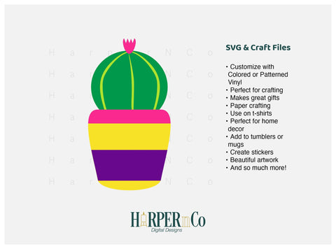 Small Cactus SVG PNG Cut EPS File SVG HarperNCo 