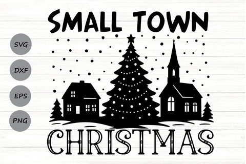 Small Town Christmas| Christmas Tree SVG Cutting Files. SVG CosmosFineArt 
