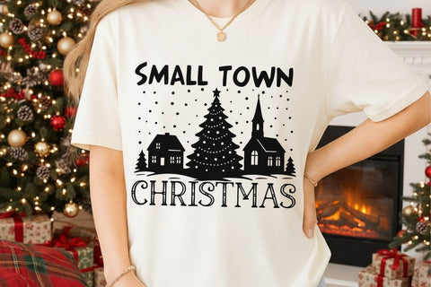 Small Town Christmas| Christmas Tree SVG Cutting Files. SVG CosmosFineArt 