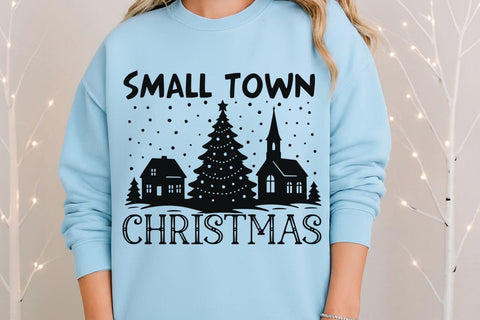Small Town Christmas| Christmas Tree SVG Cutting Files. SVG CosmosFineArt 