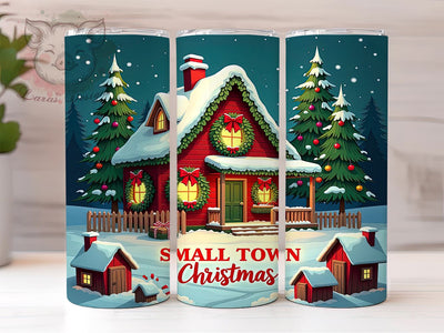 Small Town Christmas, Holiday Tumbler PNG, Winter Drinkware, Sublimation Design, Rustic Christmas Decor, Cute Tumbler Gift, Festive Drinkware Sublimation Lara' s Designs 