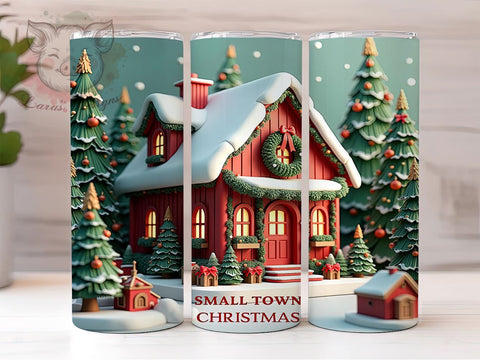 Small Town Christmas, Holiday Tumbler PNG, Winter Drinkware, Sublimation Design, Rustic Christmas Decor, Cute Tumbler Gift, Festive Drinkware Sublimation Lara' s Designs 