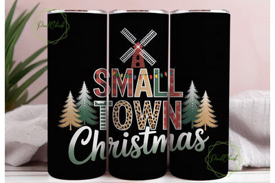 Small Town Christmas Tumbler Wrap Sublimation PixelChick 