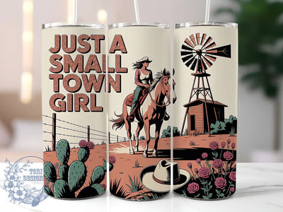 Small Town Girl 20oz Tumbler, Small Town Girl Quote, Country Mama Wrap, Floral Cowgirl Design, Western Style Sublimation, 20oz Tumbler Wrap, Sublimation Design PNG, Rustic Cowgirl Gift Sublimation ToriDesigns 