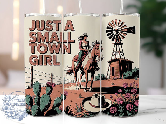 Small Town Girl 20oz Tumbler, Small Town Girl Quote, Country Mama Wrap, Floral Cowgirl Design, Western Style Sublimation, 20oz Tumbler Wrap, Sublimation Design PNG, Rustic Cowgirl Gift Sublimation ToriDesigns 