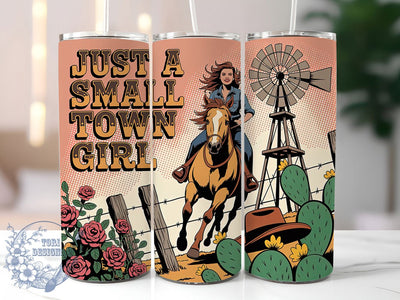 Small Town Girl 20oz Tumbler, Small Town Girl Quote, Country Mama Wrap, Floral Cowgirl Design, Western Style Sublimation, 20oz Tumbler Wrap, Sublimation Design PNG, Rustic Cowgirl Gift Sublimation ToriDesigns 
