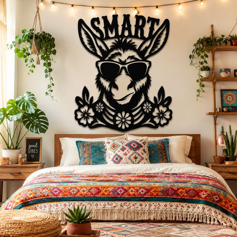 Smart Ass Metal Wall Art SVG | Funny Donkey Sunglasses DXF | Personalized Name Sign Laser Cut File | CNC Plasma Cut Design | Farmhouse Decor SVG HappyDesignStudio 