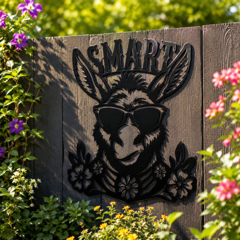 Smart Ass Metal Wall Art SVG | Funny Donkey Sunglasses DXF | Personalized Name Sign Laser Cut File | CNC Plasma Cut Design | Farmhouse Decor SVG HappyDesignStudio 