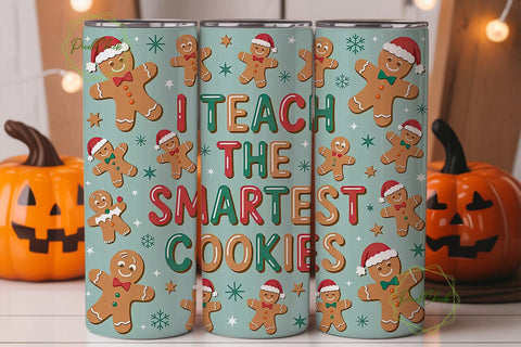 Smart Cookies Christmas Tumbler Wrap Sublimation PixelChick 