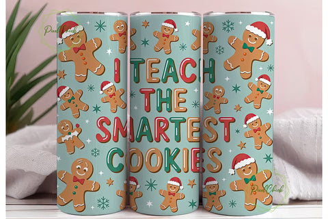 Smart Cookies Christmas Tumbler Wrap Sublimation PixelChick 