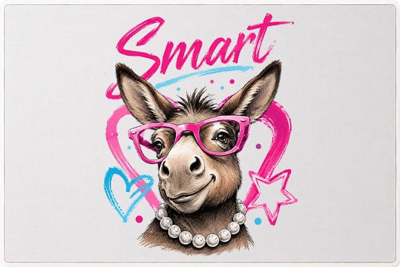 Smart Donkey PNG Cute Animal Sublimation Design Digital Download SVG BillahCrafts 