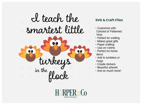 Smartest Turkeys SVG PNG Cut EPS File SVG HarperNCo 