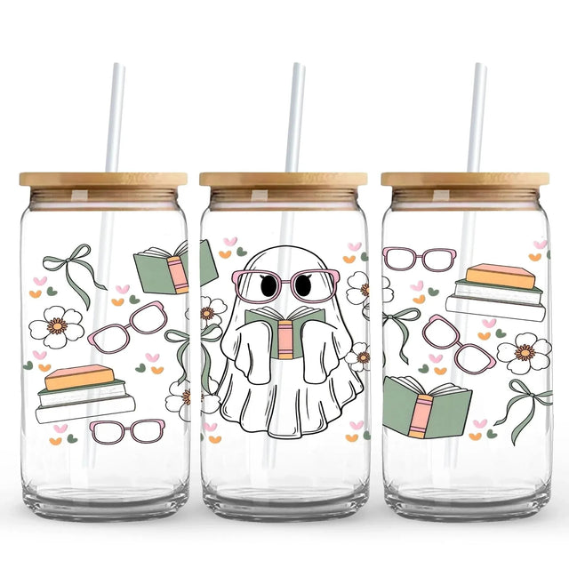 Smarty Ghost & Reading Books 9.7 x 4.3 UV DTF Wrap Only (Cup NOT Included) Physical DIY Craft Warehouse 