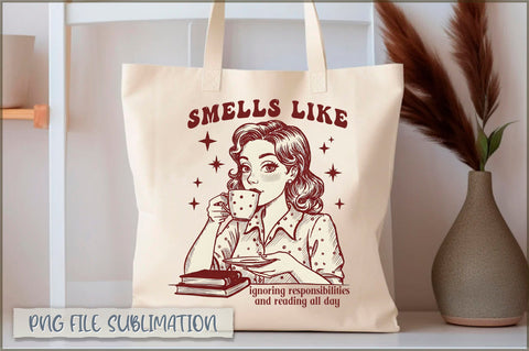 Smells like ignoring responsibilities and reading all day Tote Bag Sublimation Shetara Begum 