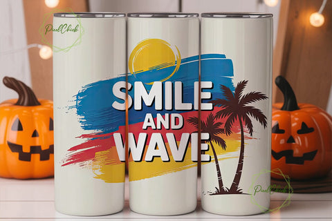 Smile and Wave Tumbler Wrap Sublimation PixelChick 