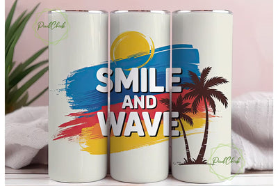 Smile and Wave Tumbler Wrap Sublimation PixelChick 